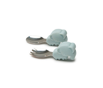 Elephant Born to be Wild Learning Spoon & Fork Set