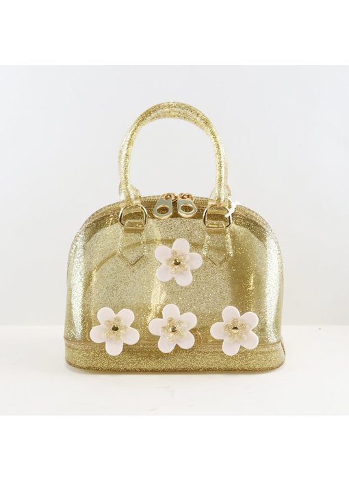 Gold Floral Jelly Bowling Bag