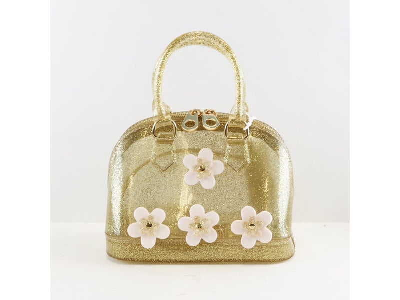 doe a dear Gold Floral Jelly Bowling Bag