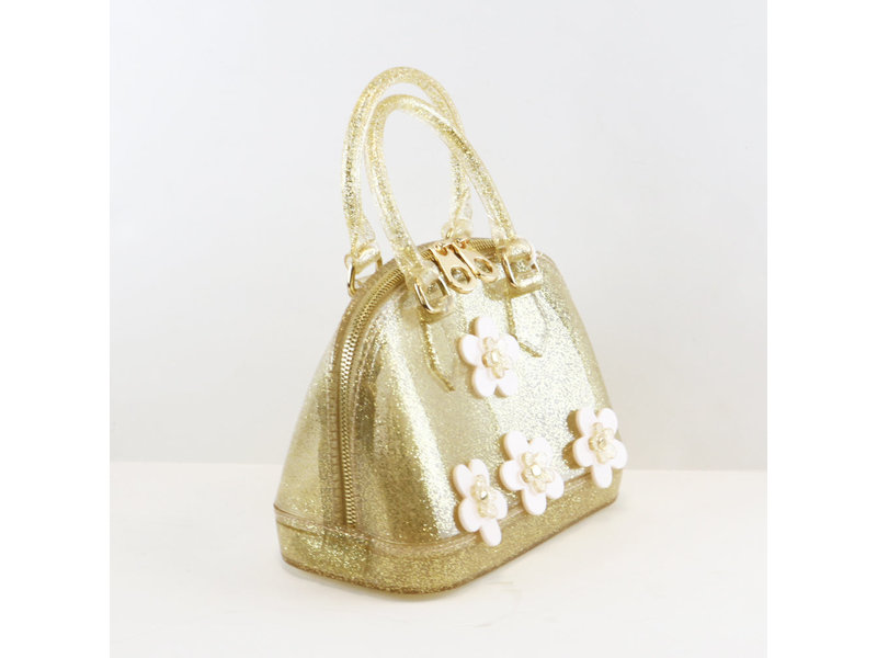 doe a dear Gold Floral Jelly Bowling Bag
