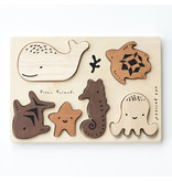 wee gallery Ocean Animals Wooden Tray Puzzle 2nd Edition