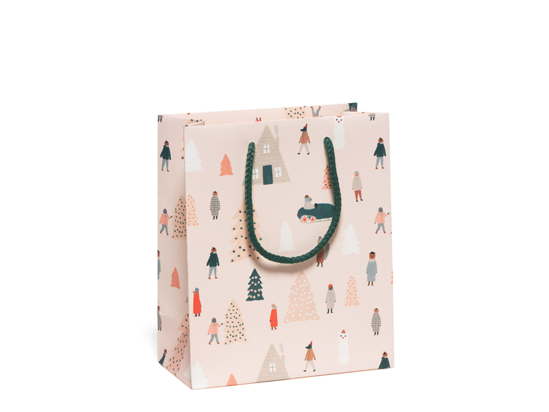 Red Cap Cards Pink Trees Gift Bag