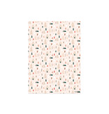 Red Cap Cards Pink Trees Gift Wrap