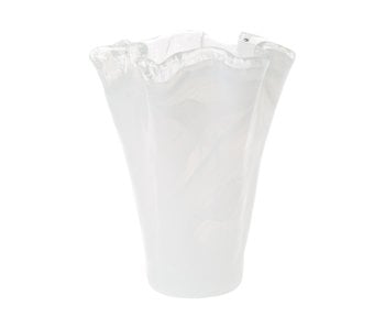 Onda Glass White Vase