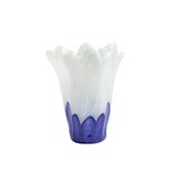 Vietri Incorporated Onda Glass Cobalt and White Medium Vase
