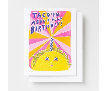 Taco Birthday Risograph Card