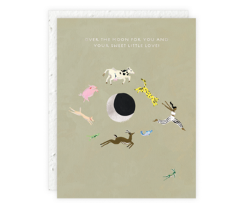Over The Moon Baby Card