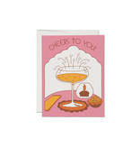 Red Cap Cards Candlelit Cheers Card