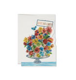 Red Cap Cards Flower Cake Card