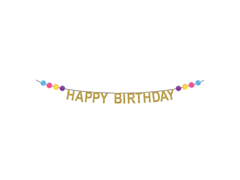 Party Partners Pom-Pom Happy Birthday Banner