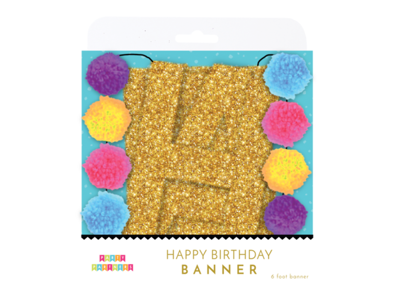 Party Partners Pom-Pom Happy Birthday Banner