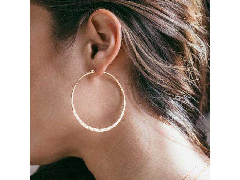 Amano Studio 2" Hammered Hoops Gold