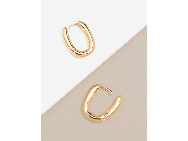 ZENZII Jewelry Small Chunky U-Shape Huggie Earrings - Gold