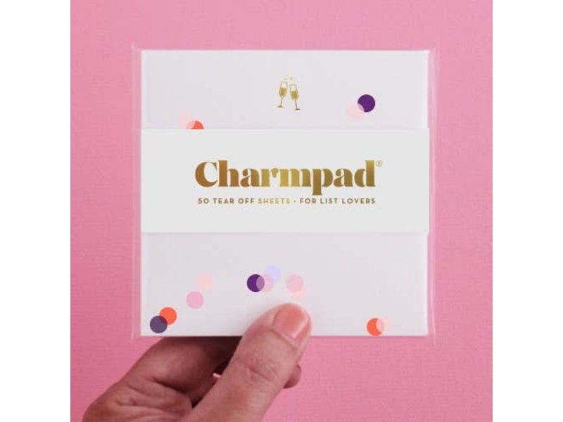 Inclosed Letterpress Co. Champagne Glasses Charmpad® With Confetti