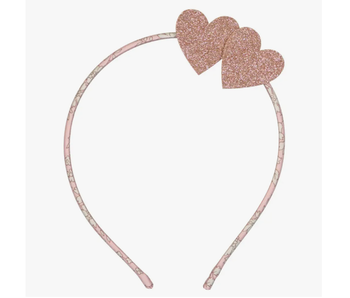 Hearts Headband - Glitter Pink