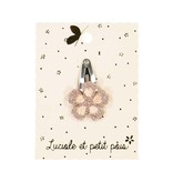 Luciole et Petit Pois Mini Flower Hair Clip - Pink Glitter