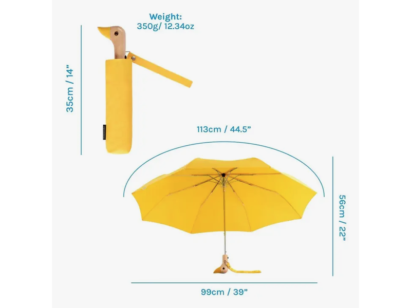 Origional Duckhead Yellow Compact Eco-Friendly Wind Resistant Umbrella