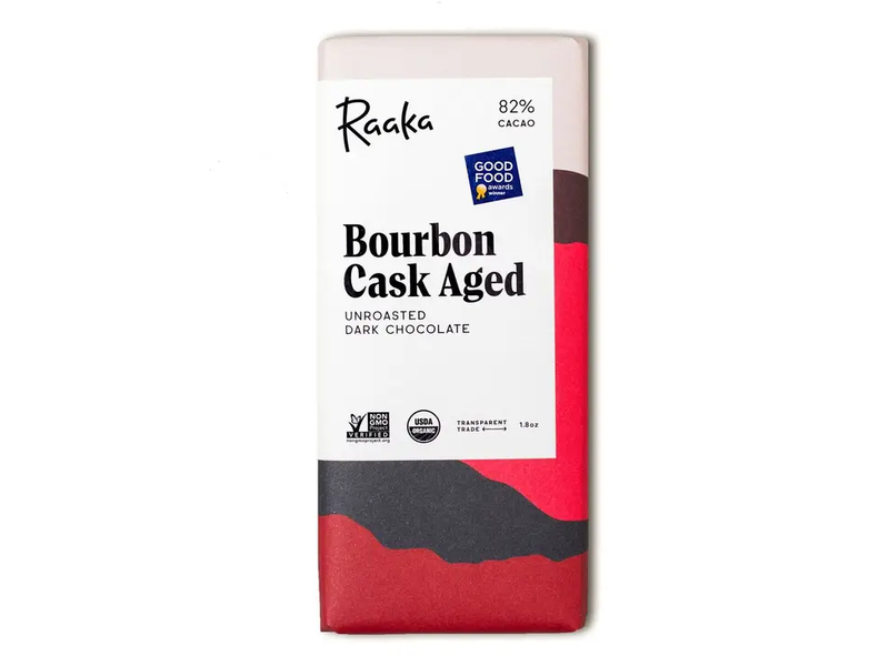 Raaka Chocolate 82% Bourbon Cask Aged Chocolate Bar