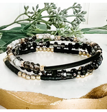 Lou & Co Black beaded bracelets, set of 3