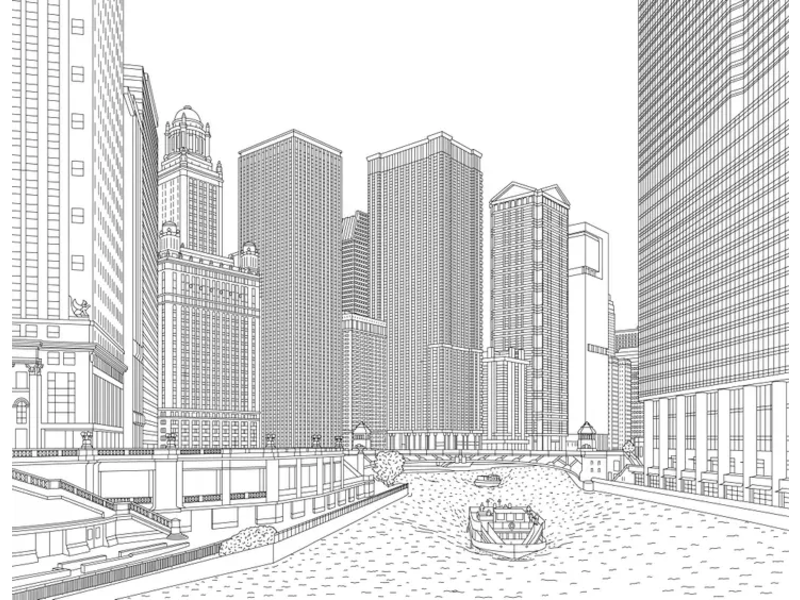 Color Our Town Color Chicago coloring book