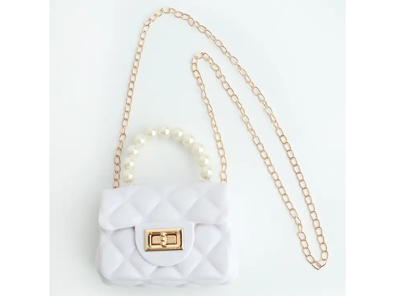Sparkle Sister by Couture Pearl Handle Jelly Purse white