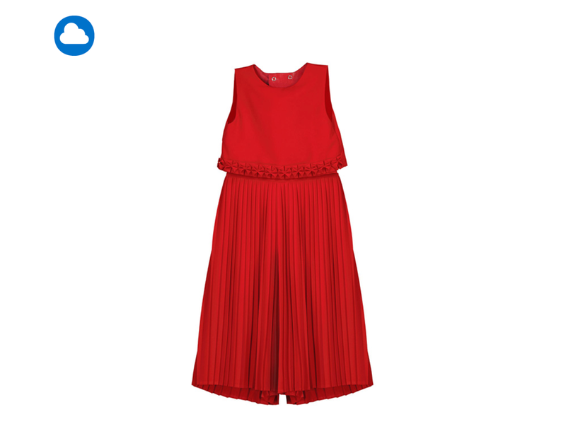 Mayoral Pleated Romper Red