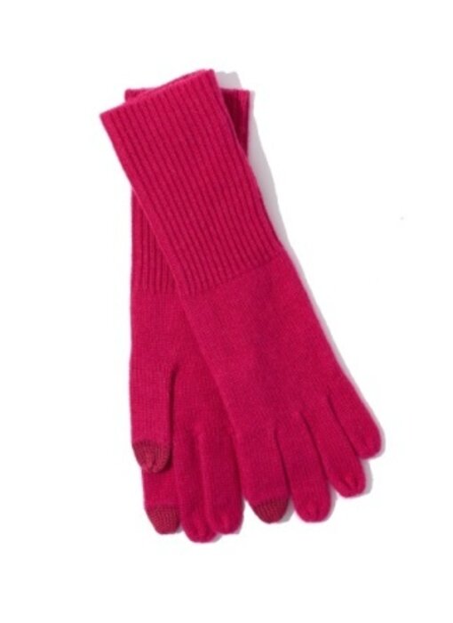 Wool/Cashmere Gloves - Electric Pink