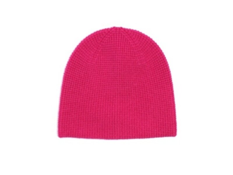 Echo Design New York Wool/Cashmere Waffle Beanie - Electric Pink