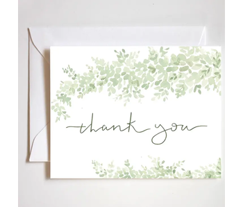 Greenery thank you card