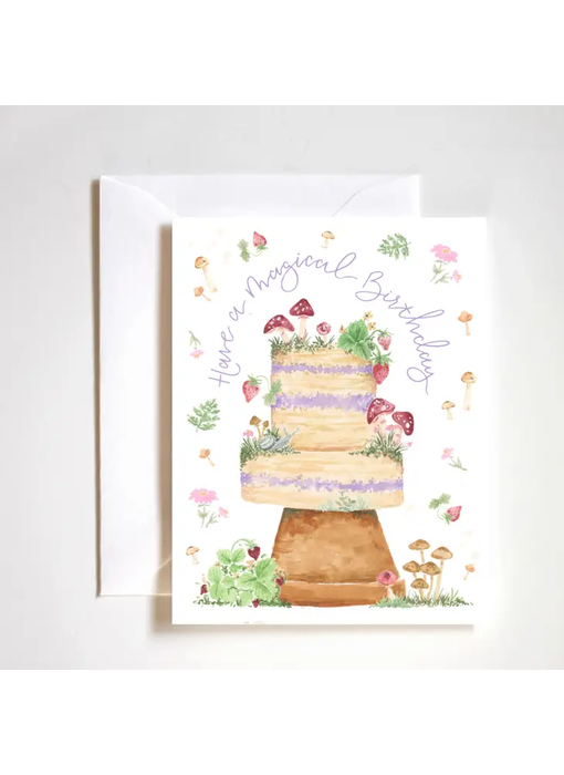 Magical mushroom birthday cake card