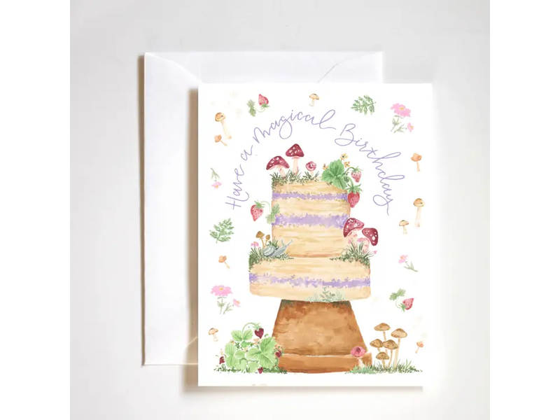 Stephanie Tara Stationery Magical mushroom birthday cake card