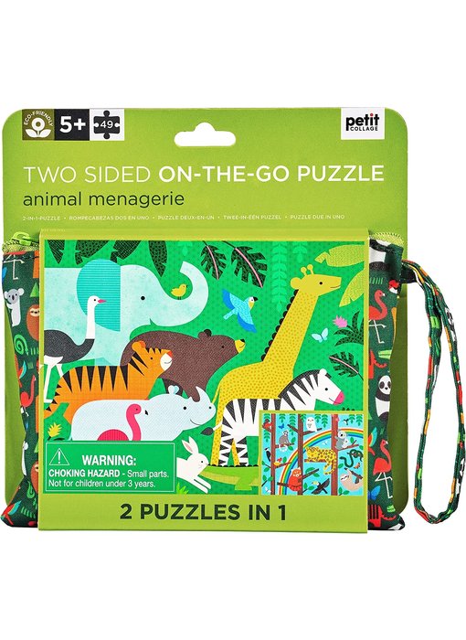 Two Sided On-The-Go Puzzle Animal Menagerie