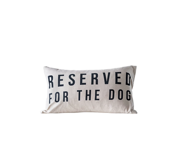 Reserved For The Dog Cotton Lumbar Pillow, 24"x14"