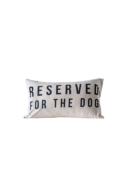 Reserved For The Dog Cotton Lumbar Pillow, 24"x14"