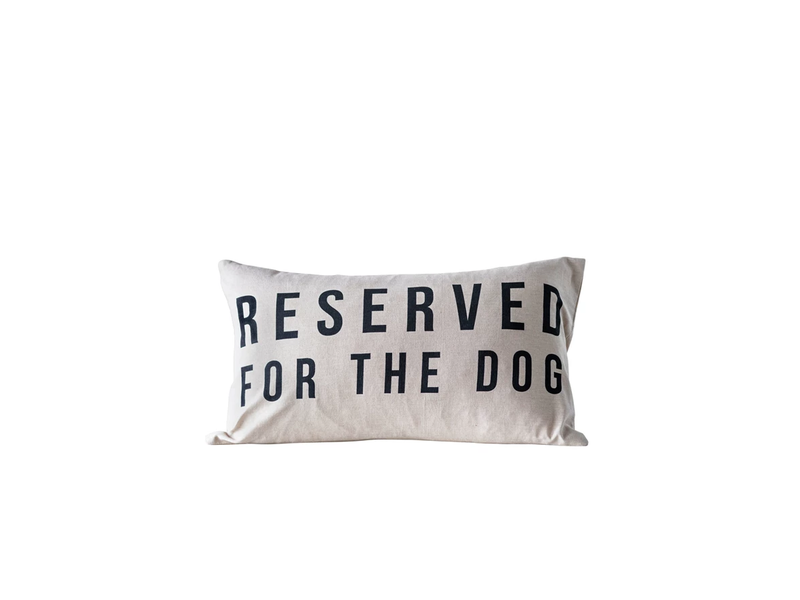 Creative Co-OP Reserved For The Dog Cotton Lumbar Pillow, 24"x14"