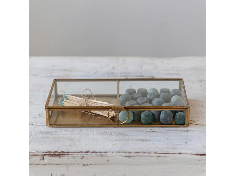 Creative Co-OP Brass and Glass Display Box