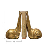 Creative Co-OP Cast Iron Snail Bookends, Distressed Gold Finish, Set of 2
