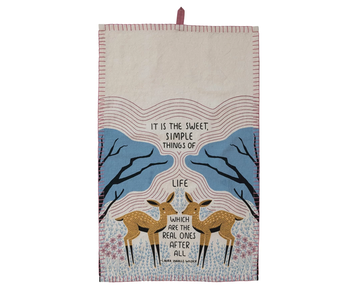 Tea Towel, Printed w/ Deer (cotton slub)