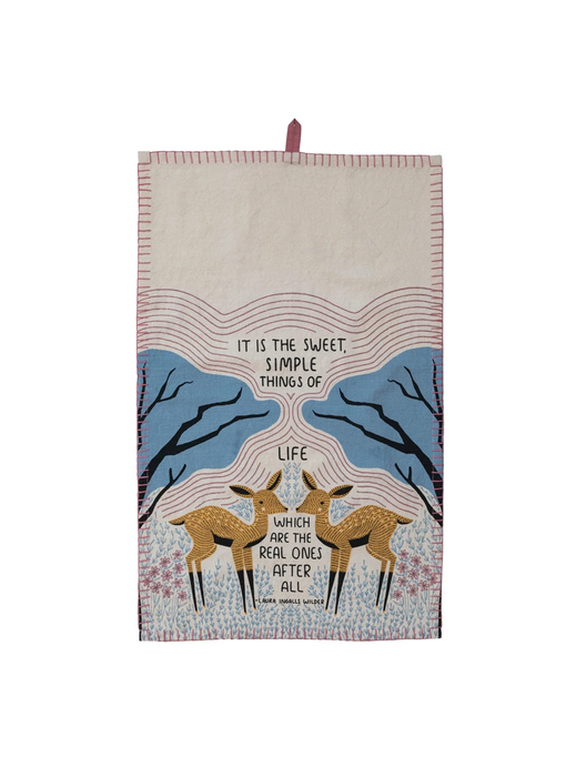 Tea Towel, Printed w/ Deer (cotton slub)