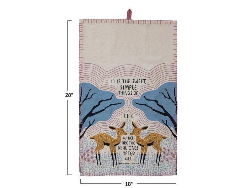 Creative Co-OP Tea Towel, Printed w/ Deer (cotton slub)