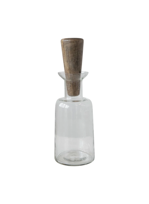 Glass Decanter with Mango Wood Stopper