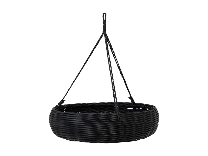 Creative Co-OP Hand-Woven Hanging Rattan Basket with Jute Rope Hanger