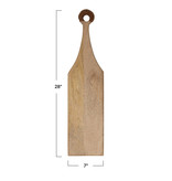Creative Co-OP Mango Wood Cheese/Cutting Board w/ Braided Leather Handle