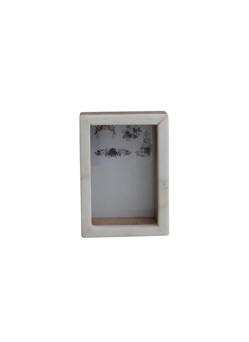Marble & Mango Wood Shadow Box Photo Frame, 4" x 6"