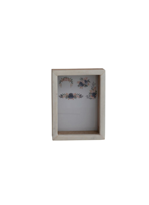 Marble & Mango Wood Shadow Box Photo Frame, 5" x 7"