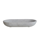 Creative Co-OP Oval Marble Bowl, White