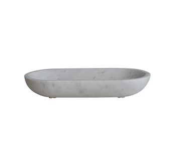 Oval Marble Bowl, White