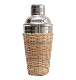 Creative Co-OP Stainless Steel Cocktail Shaker with Rattan Sleeve