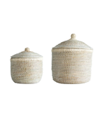 Creative Co-OP Woven Seagrass Basket with Lid, Medium