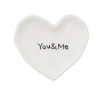 You and Me Ceramic Heart Dish